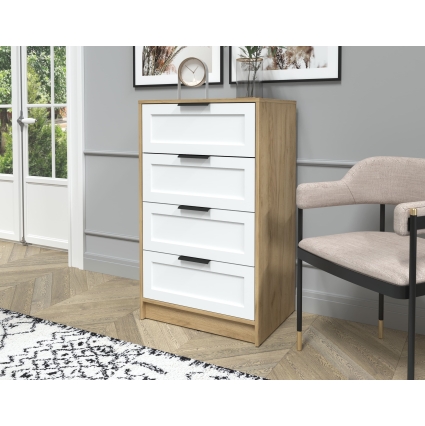 Kомод Тренд КТ-К60 (Дуб золотой ЛДСП/ Белый ЛМДФ) Ш600 В1020 Г451